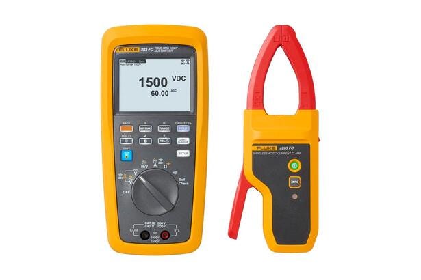 Fluke 283 FC/PV 1500 V DC Solar Digital Multimeter and Wireless Current Clamp Fluke 283 FC/PV 1500 V DC Solar Digital Multimeter and Wireless Current Clamp